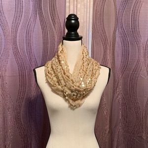 Gold sequin scarf